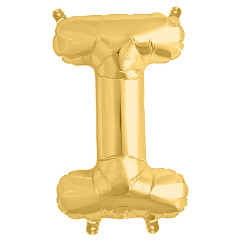 13" Matte Gold Letter and Number Balloons, Mylar Foil Balloons