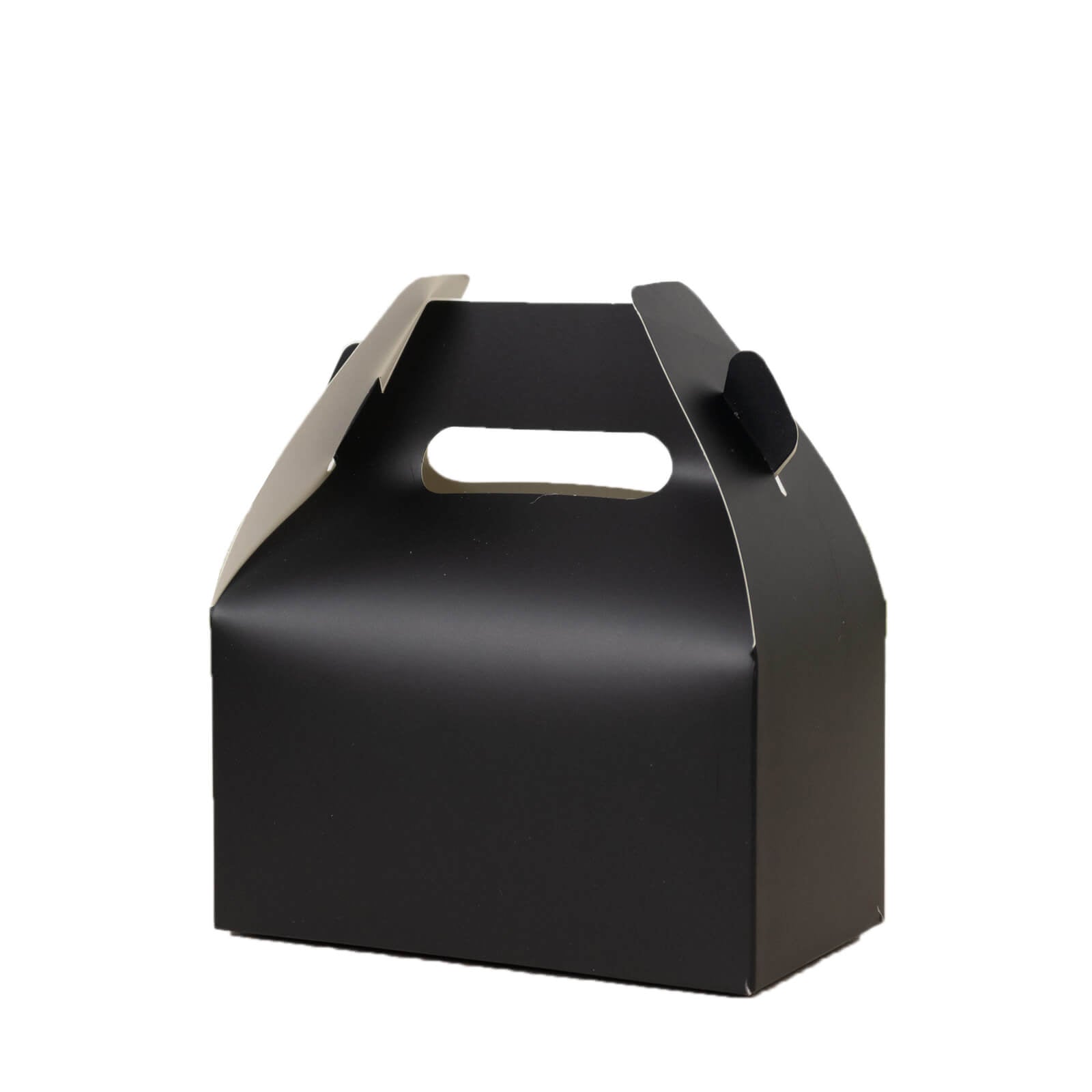 25 Pack Candy Gift Tote Gable Boxes, Matte Black Party Favor Treat Boxes - 6"x3.5"x7"