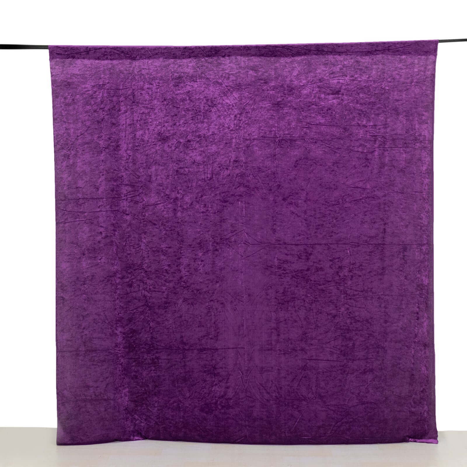 Purple Crushed Velvet Backdrop Curtain – 8ft x 8ft Event Drape with Rod Pocket, Privacy Panel for Photo Booths & Events
