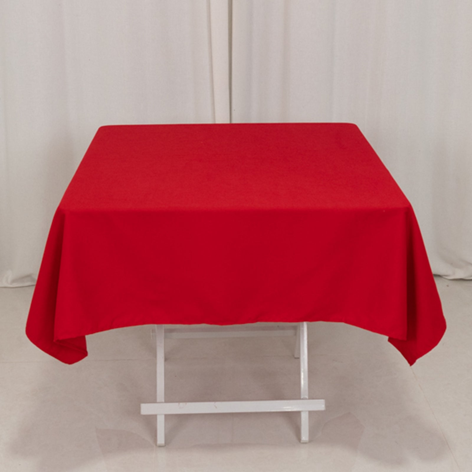 Cotton Blend 54"x54" Square Tablecloth Red - Wrinkle-Resistant Table Cover