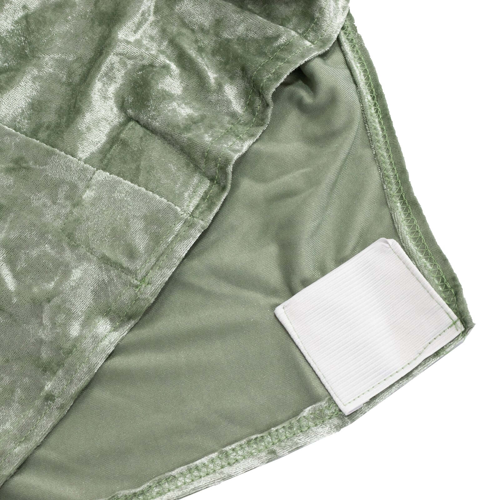 Crushed Velvet Spandex Banquet Chair Cover Fitted Slipcover Sage Green - Stretch 190GSM Slipcover with Foot Pockets