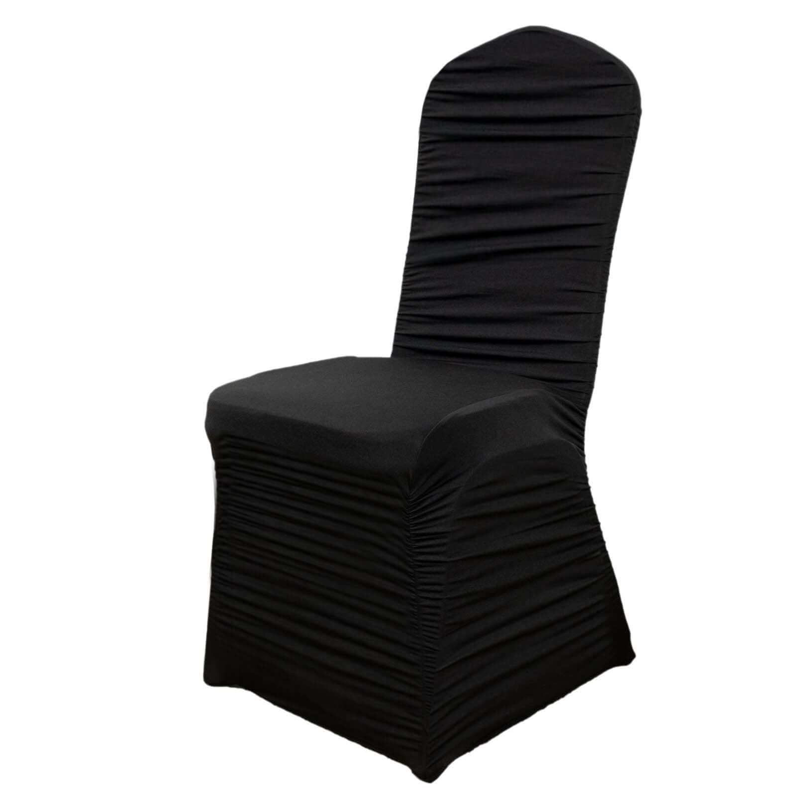 Stretch Spandex Chair Cover Rouge for Banquet Chairs Black - Fitted Slip-On Slipcover