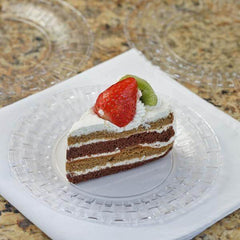 10-Pack Dessert Plates Basketweave Rim Design Clear - Plastic Disposable Salad Plates for Parties 7"