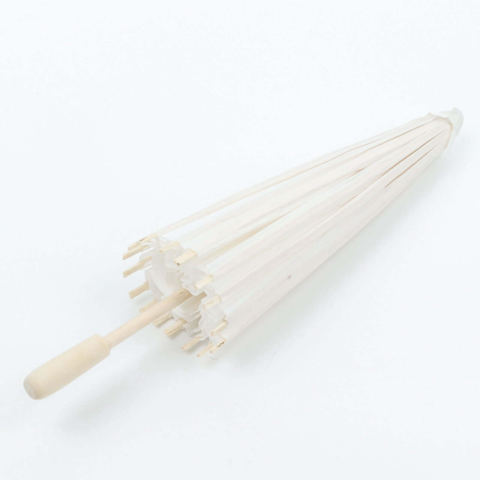 4-Pack Paper and Bamboo Parasol Umbrellas White - Decorative Centerpieces and Bridal Shower Photo Props 16"
