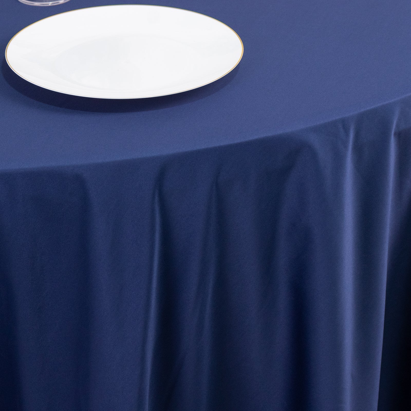 Scuba Round 108" Tablecloth Navy Blue - Wrinkle Free & Stain Resistant Table Cover