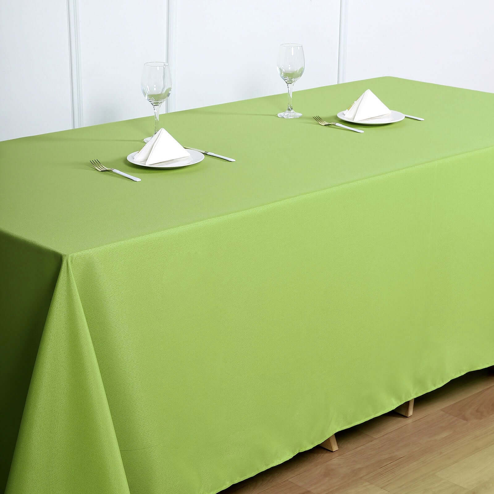 Polyester 90"x132" Rectangle Tablecloth Apple Green - Seamless Wrinkle-Resistant Table Cover