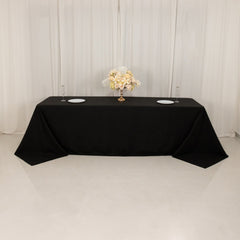 Cotton Blend 90"x156" Rectangle Tablecloth Black - Seamless Wrinkle-Resistant Table Cover
