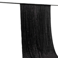 Black Crushed Velvet Backdrop Curtain – 5ft x 12ft Event Drape with Rod Pocket, Privacy Panel for Photo Booths & Events