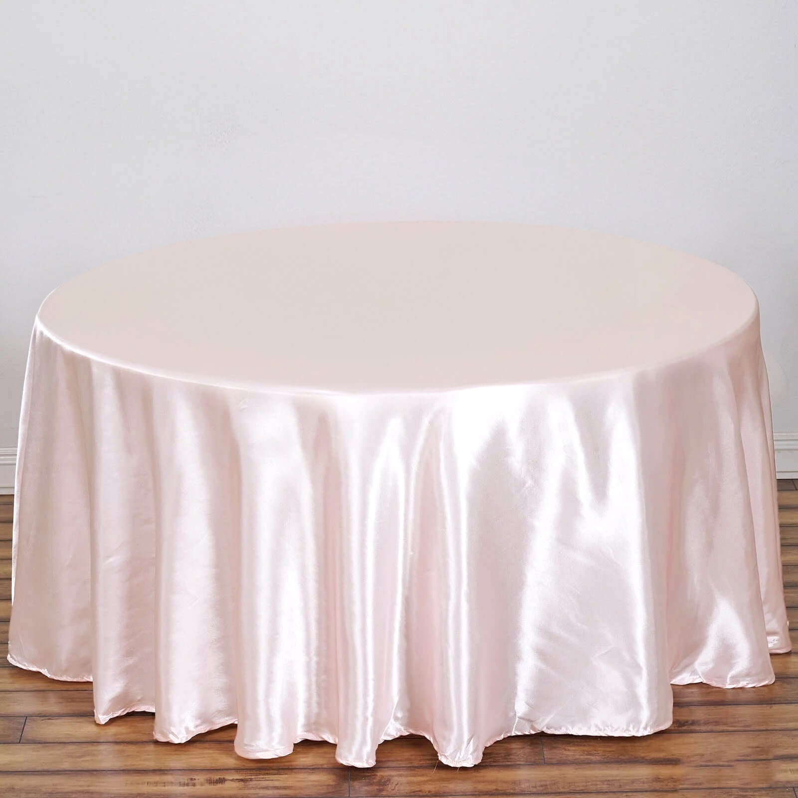 Satin 108" Round Tablecloth Blush - Smooth and Lustrous Table Cover