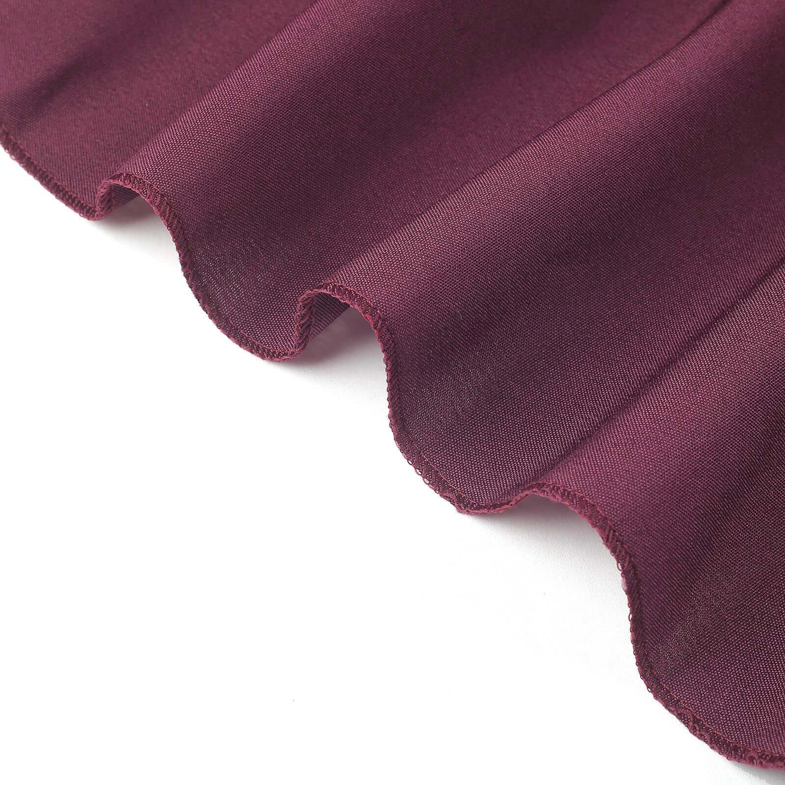 Polyester Slip On Banquet Chair Covers Burgundy - Stain-Resistant Reusable Durable Fabric
