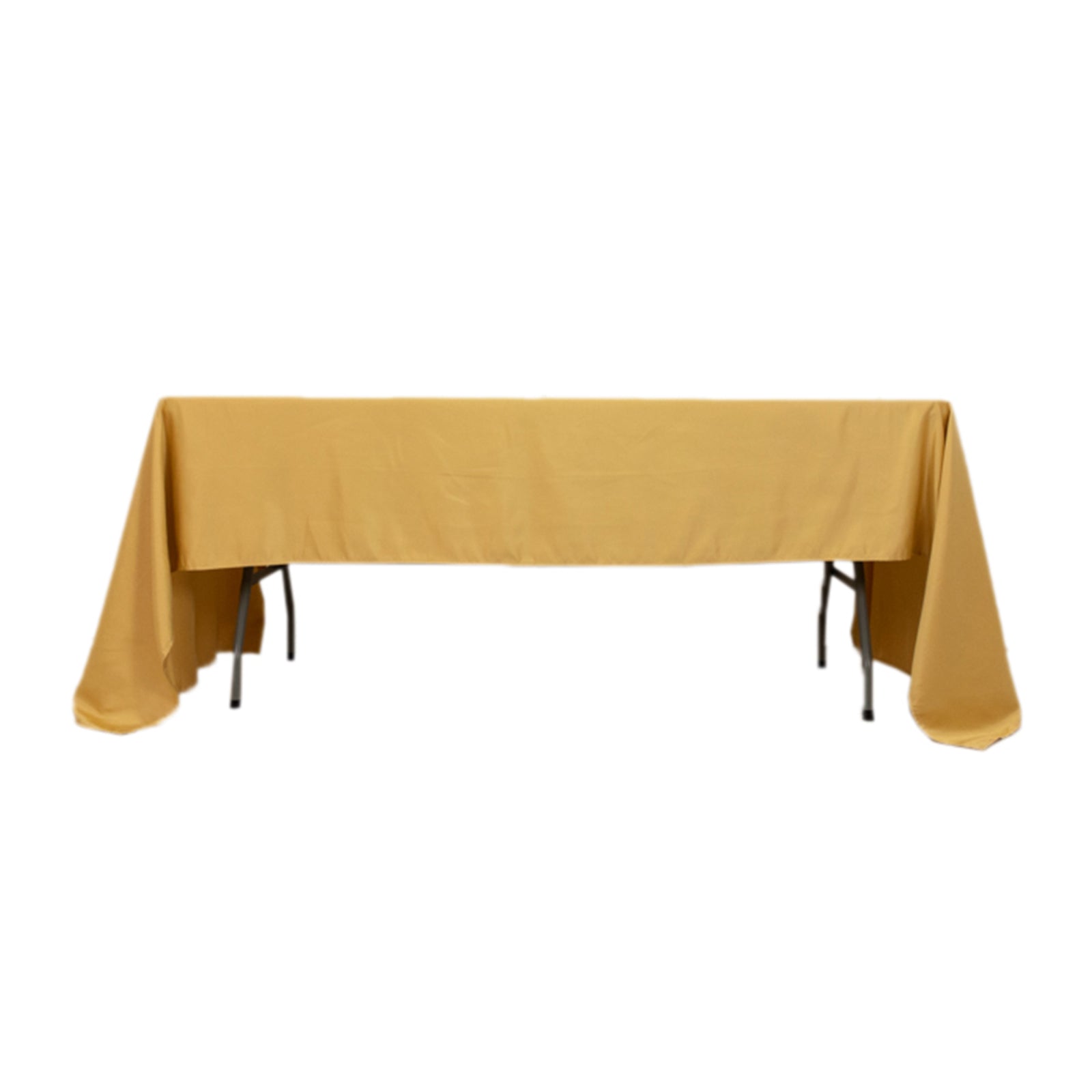 Lamour Satin 60"x126" Rectangle Tablecloth Champagne - Soft & Silk-Like Table Cover
