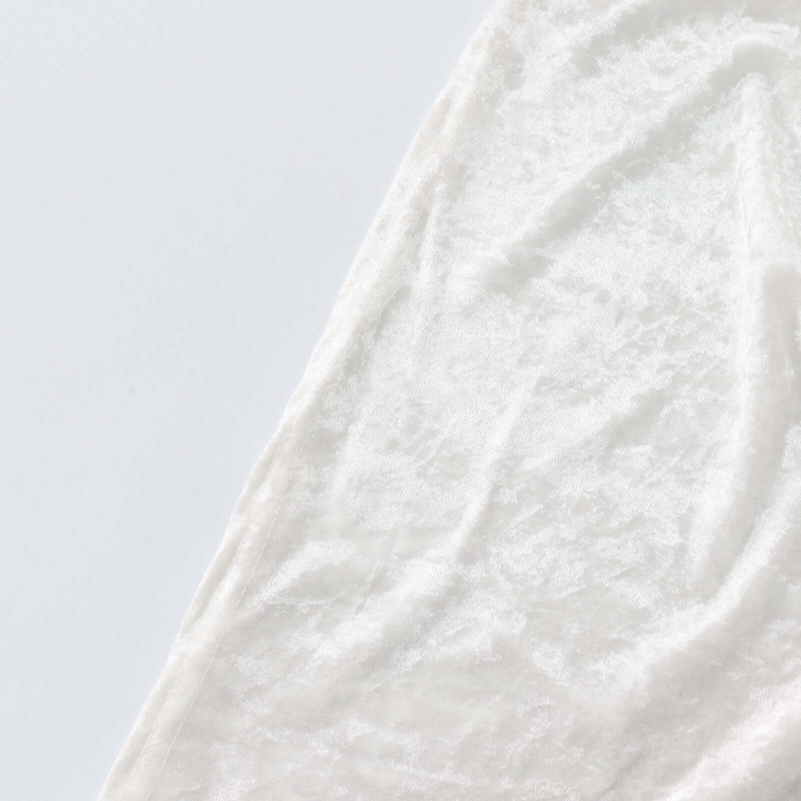 Crushed Velvet Fitted Rectangular 6ft Table Cover White - Wrinkle-Free Stretchy Tablecloth for Weddings and Banquets