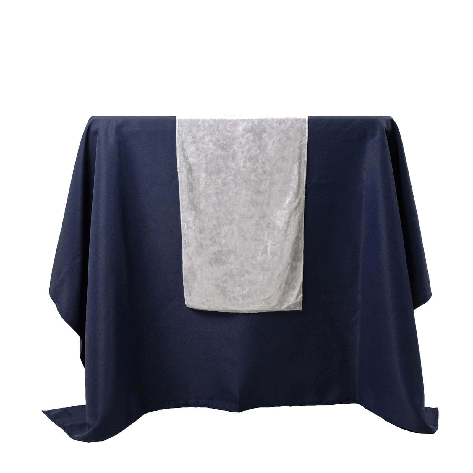 Premium Crushed Velvet 12"x108" Table Runner White - Soft & Wrinkle-Resistant Table Linen for Events