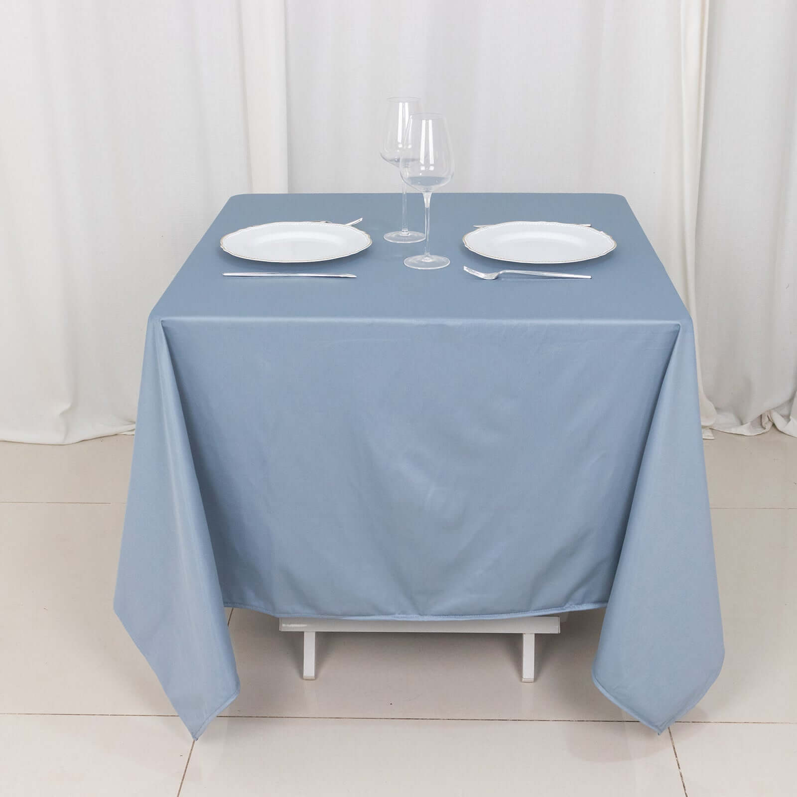 Scuba Square 70"x70" Tablecloth Dusty Blue - Wrinkle Free & Stain Resistant Table Cover