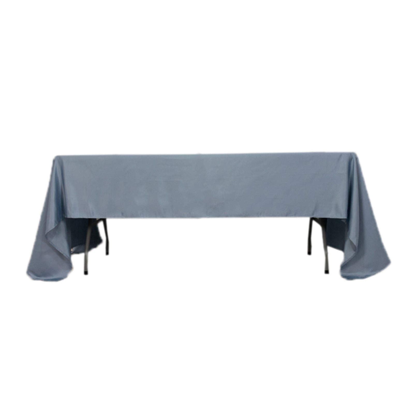 Lamour Satin 60"x126" Rectangle Tablecloth Dusty Blue - Soft & Silk-Like Table Cover