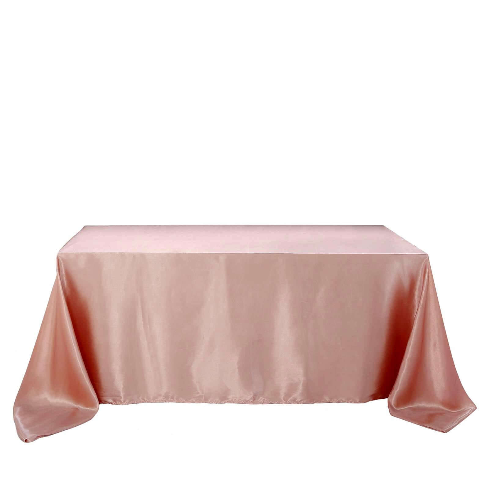 Satin Rectangular 60"x102" Tablecloth Dusty Rose - Smooth and Lustrous Table Cover