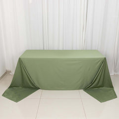 Scuba Rectangular 90"x156" Tablecloth Dusty Sage Green - Wrinkle Free, Stain Resistant & Seamless Table Cover