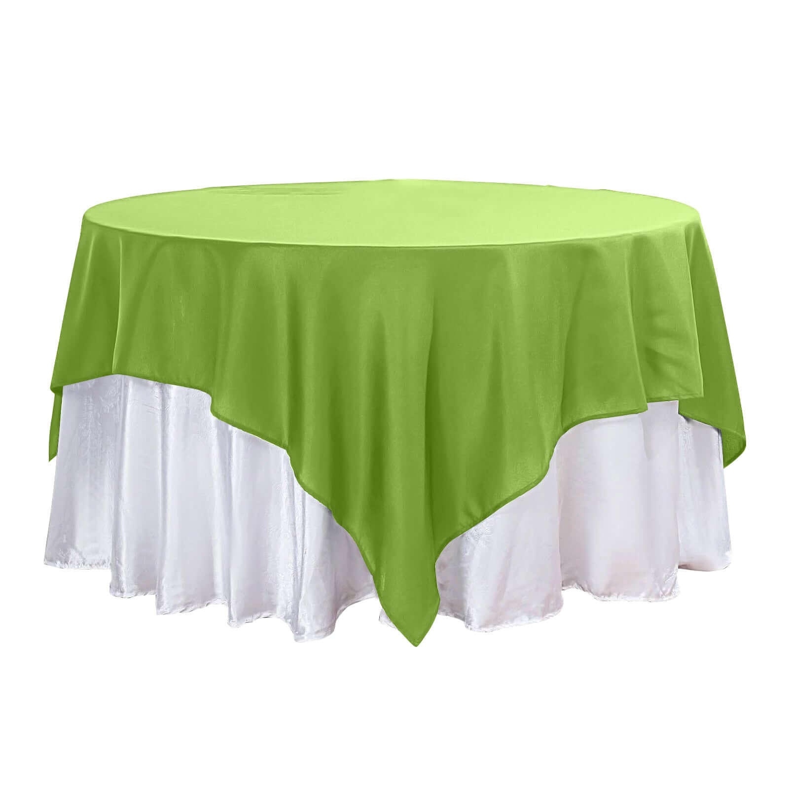 Polyester 90"x90" Table Overlay Square Tablecloth Apple Green - Wrinkle-Resistant & Durable Table Cover