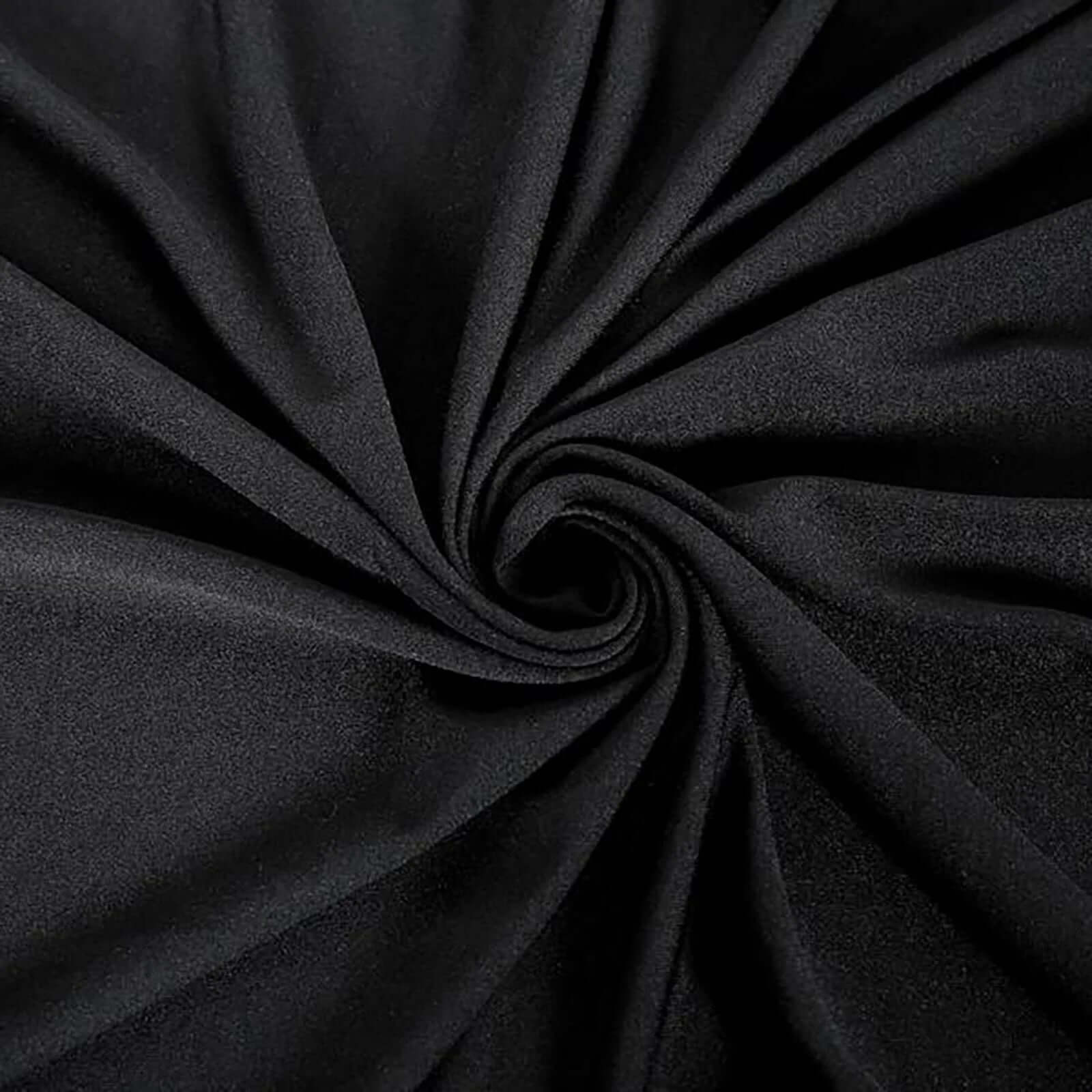 Polyester 90"x156" Rectangle Tablecloth Black - Rounded Corners and Seamless Table Cover