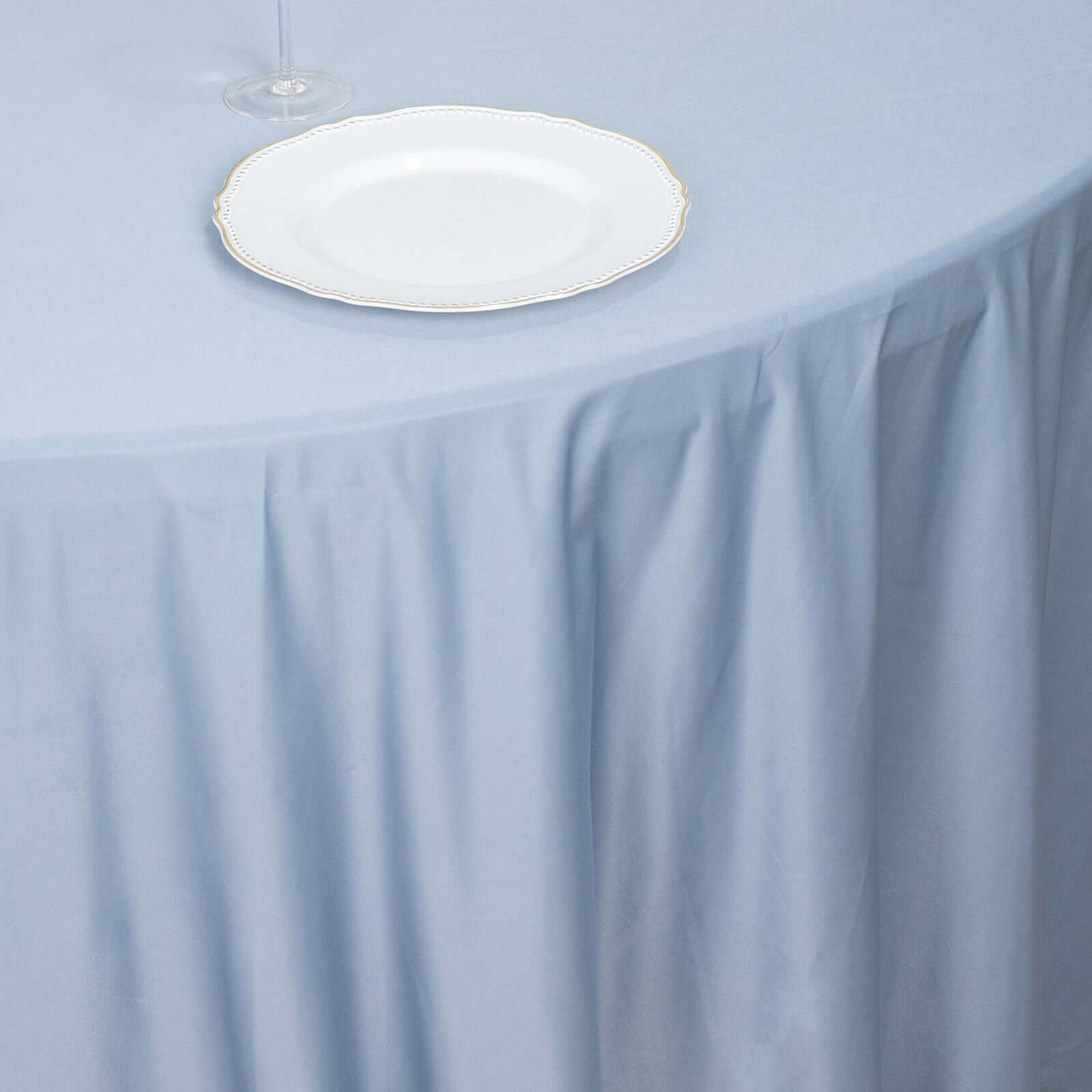Scuba Round 120" Tablecloth Dusty Blue - Wrinkle Free & Stain Resistant Seamless Table Cover