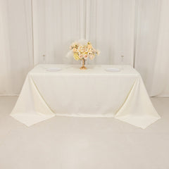 Cotton Blend 90"x132" Rectangle Tablecloth Ivory - Seamless Wrinkle-Resistant Table Cover