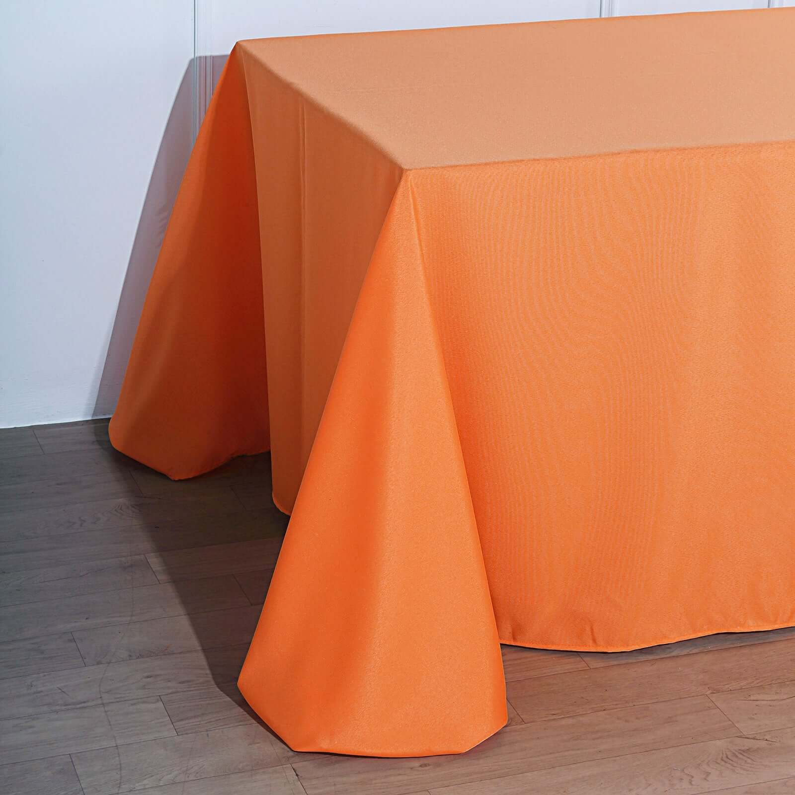 Polyester 90"x156" Rectangle Tablecloth Orange - Seamless Wrinkle-Resistant Table Cover