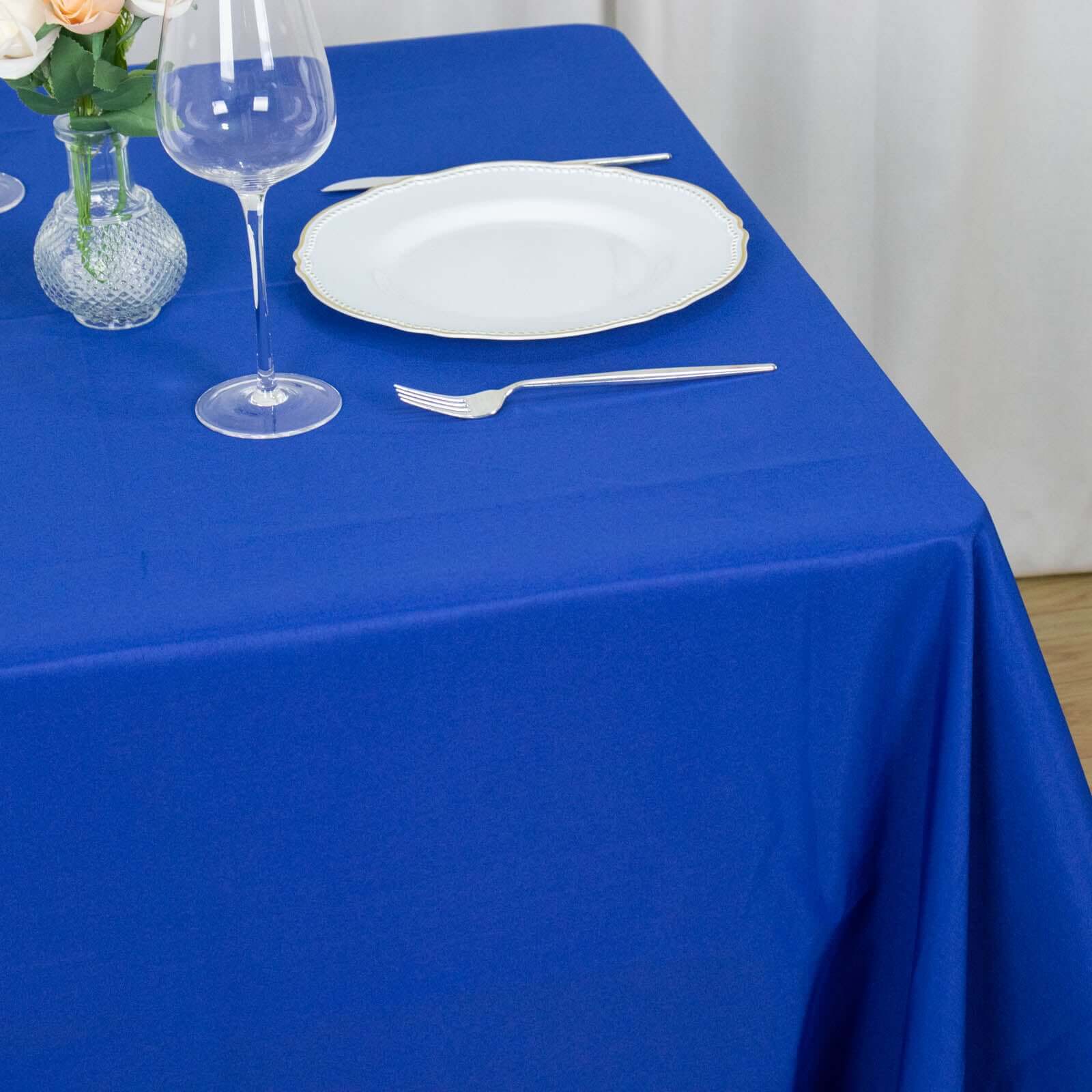 Premium Polyester Square Tablecloth 70"x70" Royal Blue 220GSM Wrinkle-Resistant Table Cover