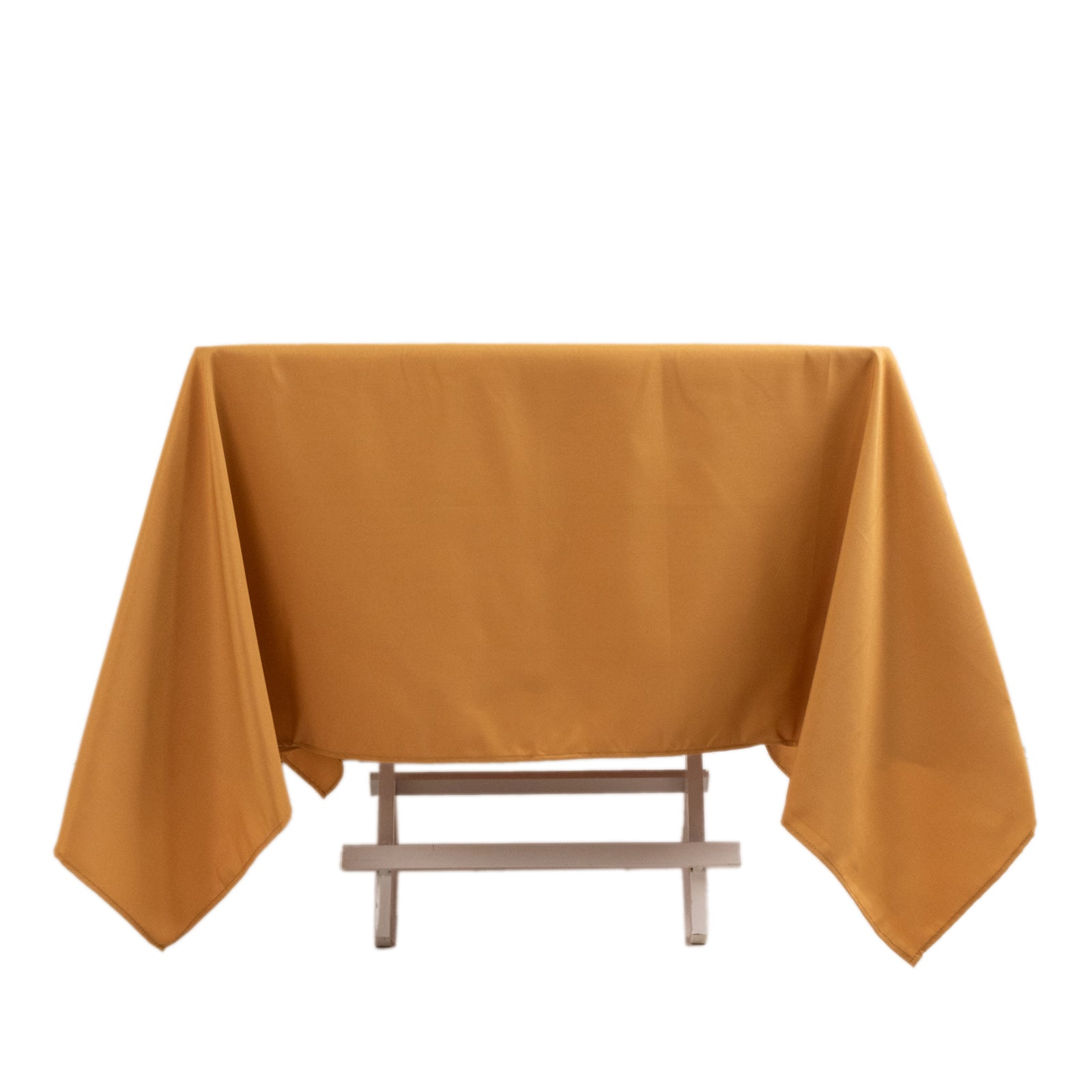 Premium Polyester Square Tablecloth 70"x70" Gold 220GSM Wrinkle-Resistant Table Cover for Stylish Gatherings