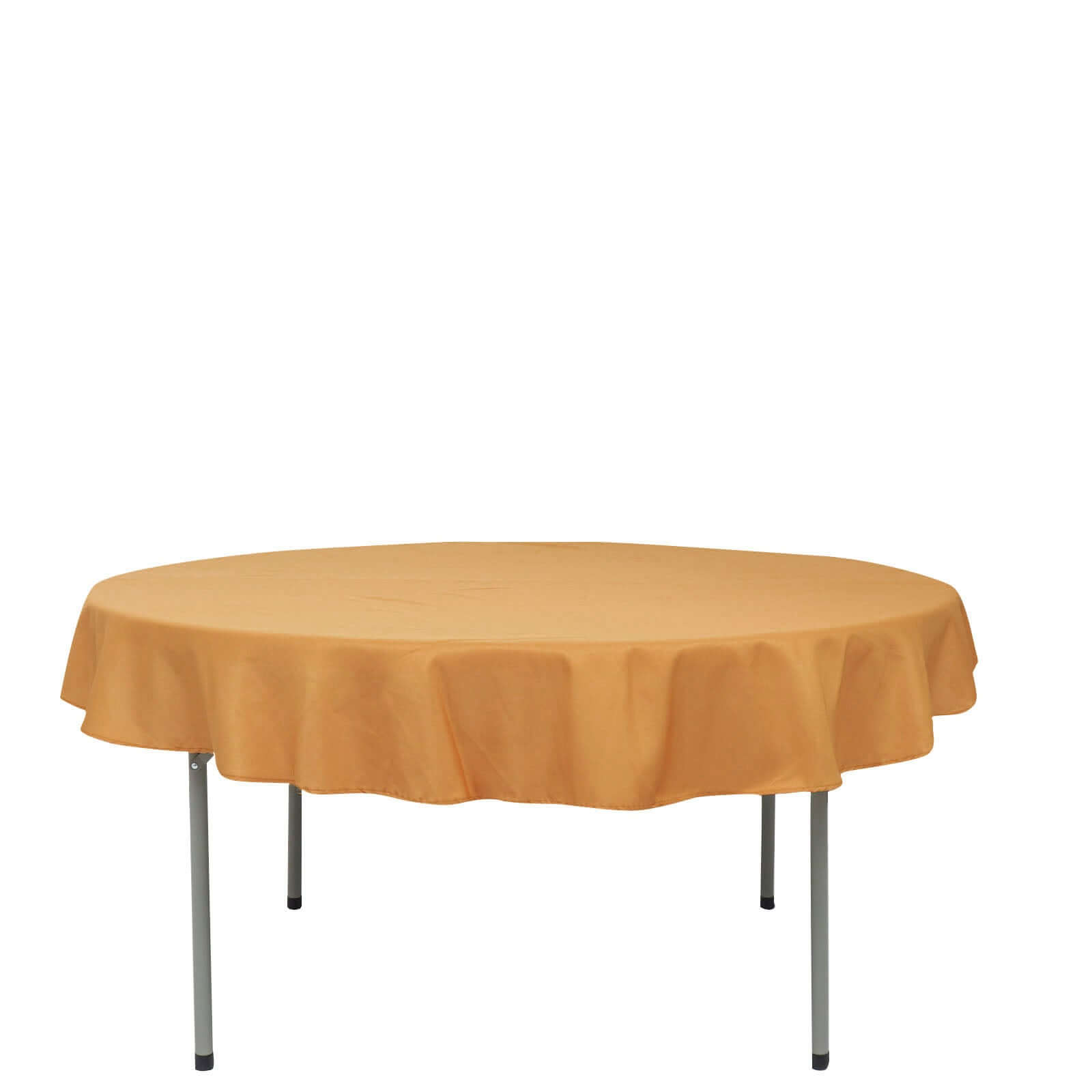 Polyester 70" Round Tablecloth Gold - Durable & Wrinkle-Resistant Table Cover for Everyday Use