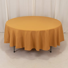 Premium Polyester 90" Round Tablecloth Gold - Stain and Wrinkle-Resistant 220GSM Table Cover for Weddings & Event Decor