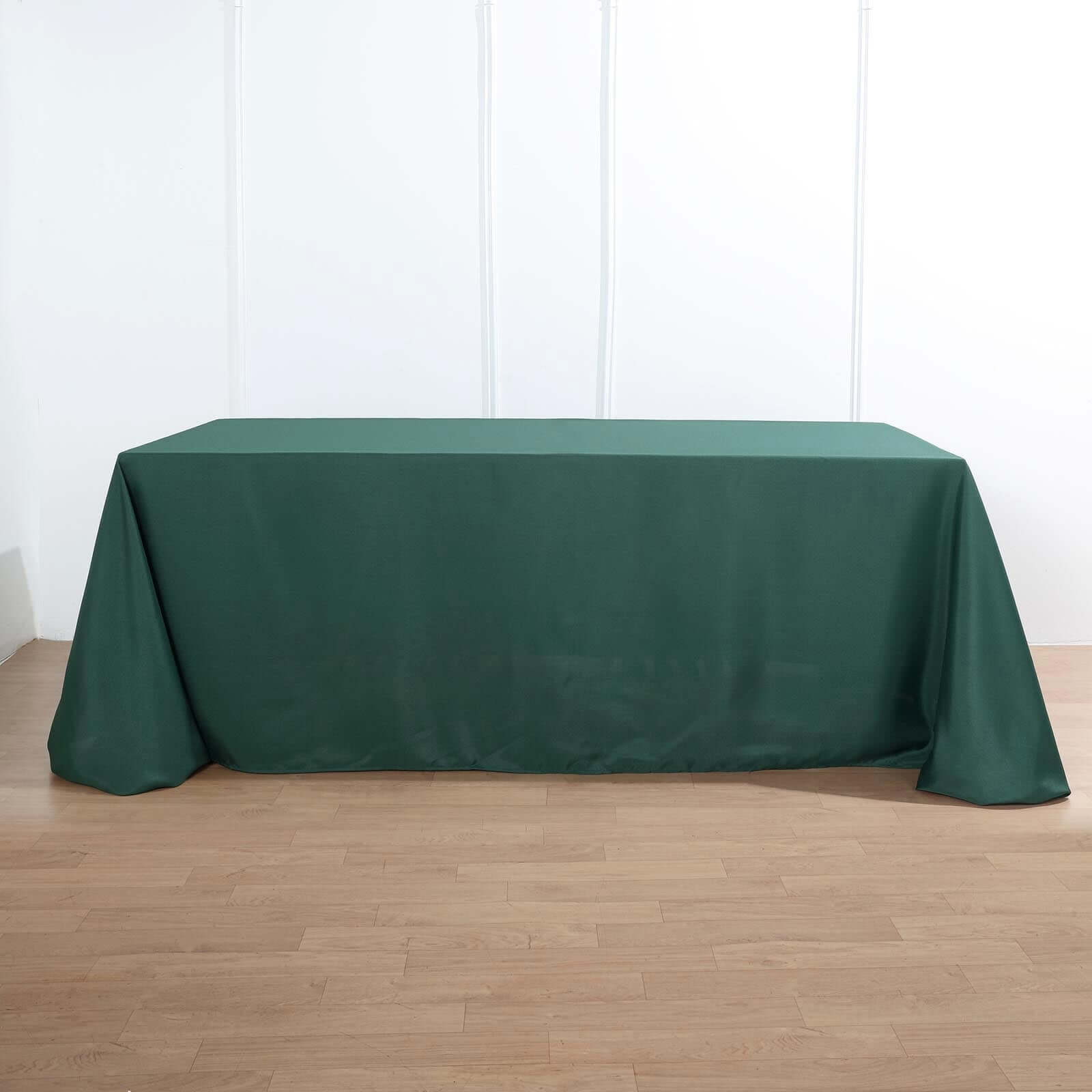 Polyester 90"x156" Rectangle Tablecloth Hunter Emerald Green - Seamless Wrinkle-Resistant Table Cover