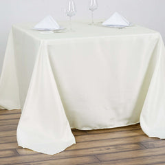 Polyester Square 90"x90" Tablecloth Ivory - Wrinkle-Resistant & Durable Table Cover