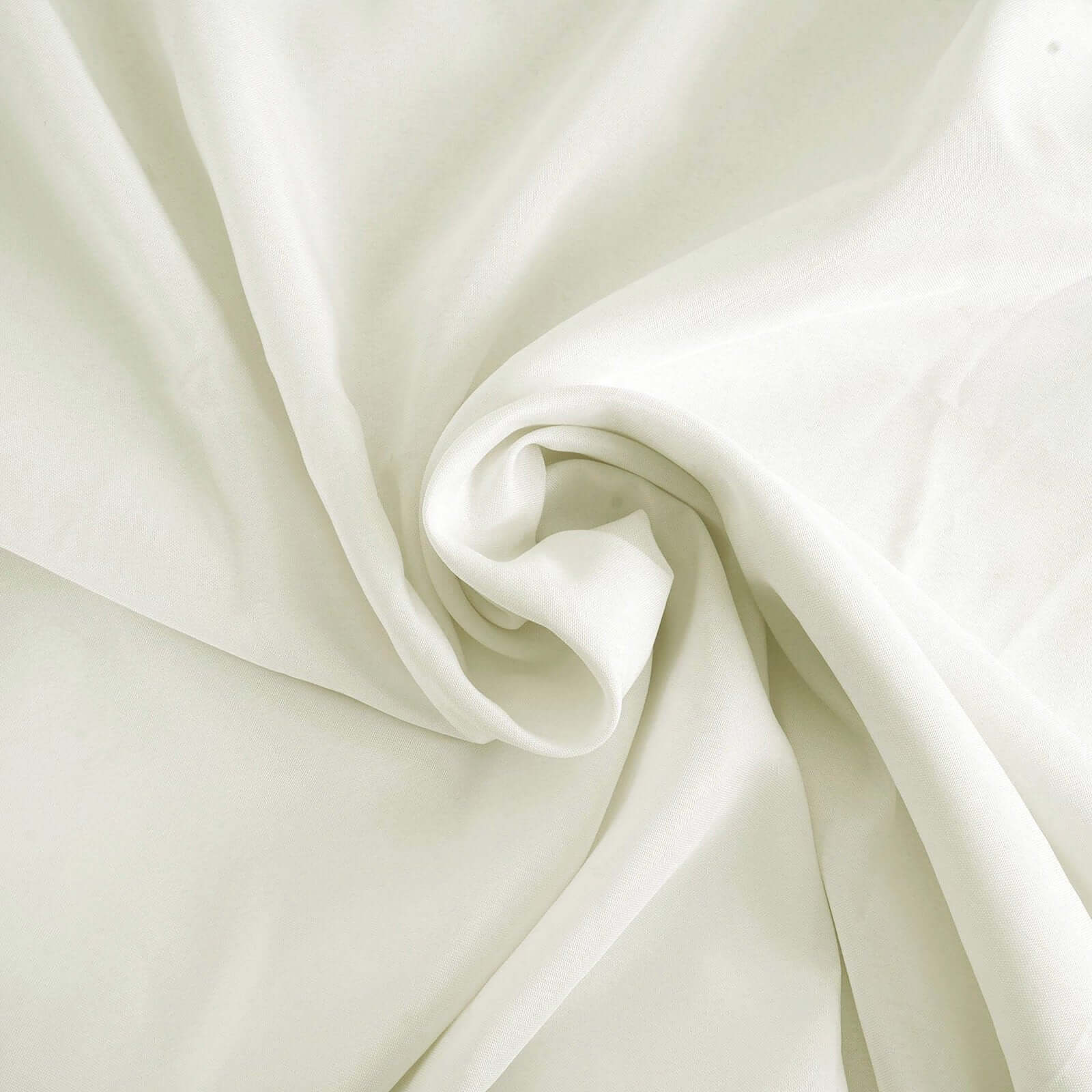 Premium Polyester 132" Round Tablecloth Ivory - Seamless 220GSM Wrinkle-Resistant Table Cover