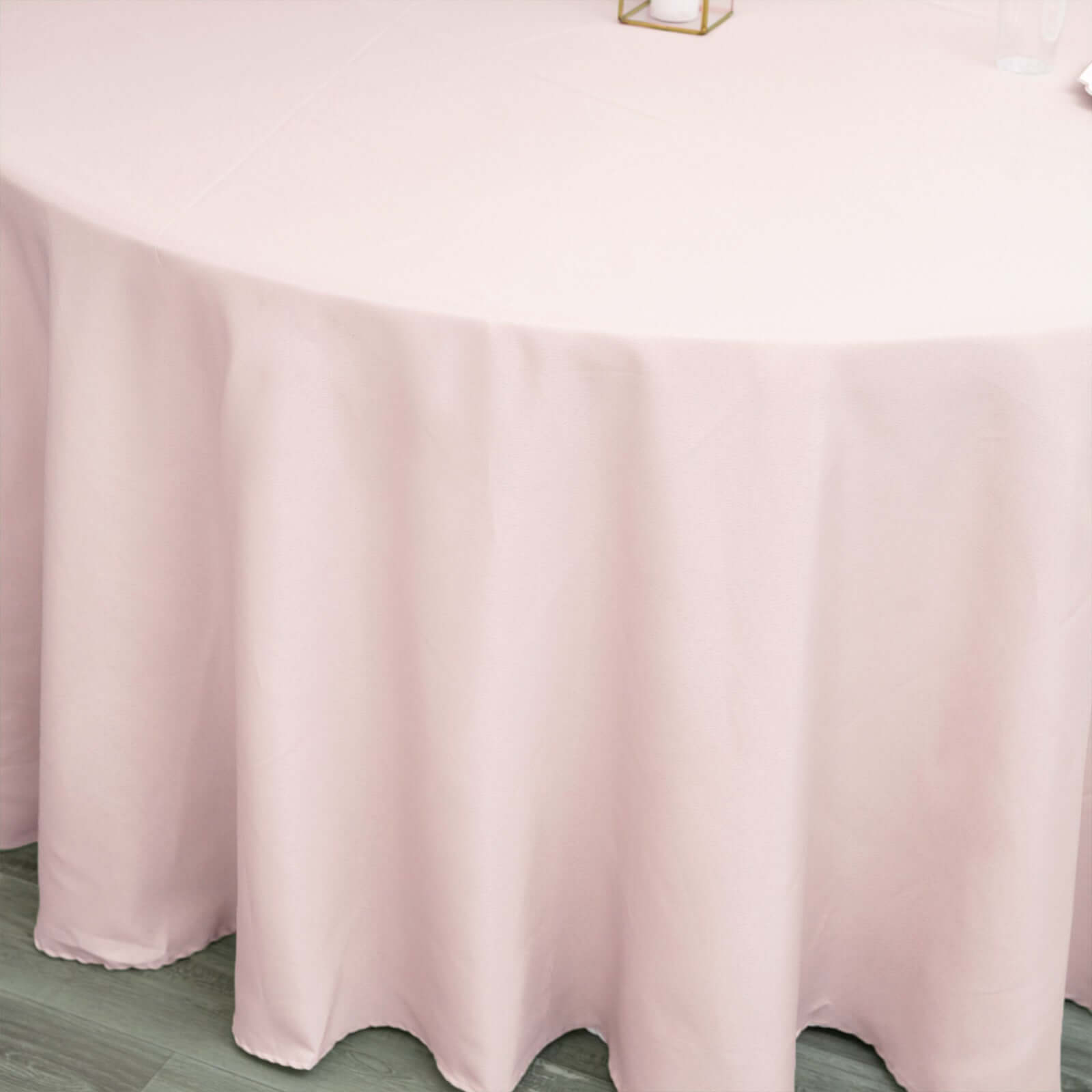 Polyester 120" Round Tablecloth Blush - Seamless Wrinkle-Resistant Table Cover