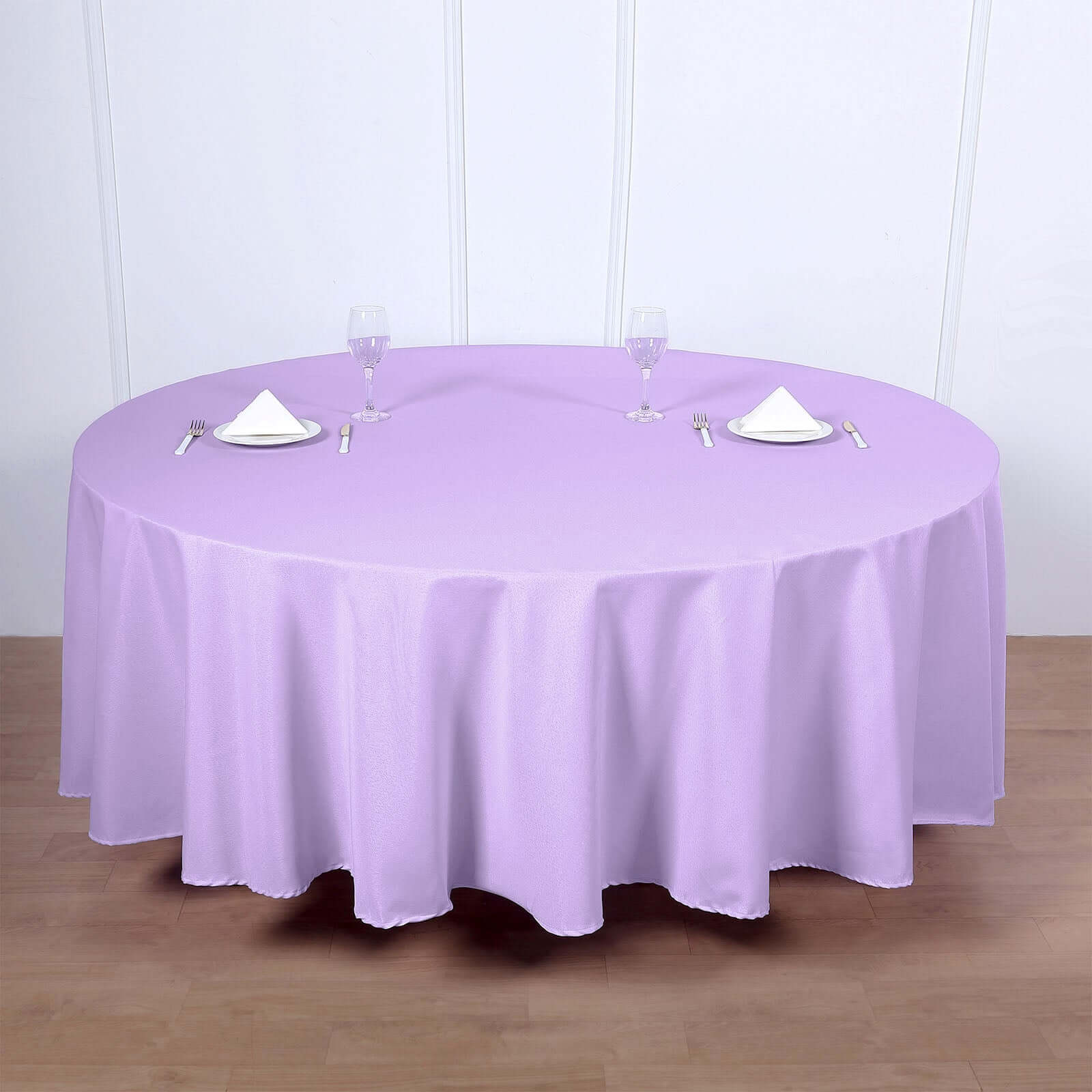 Polyester 108" Round Tablecloth Lavender Lilac - Wrinkle-Resistant Table Cover