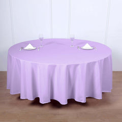 Polyester 108" Round Tablecloth Lavender Lilac - Wrinkle-Resistant Table Cover