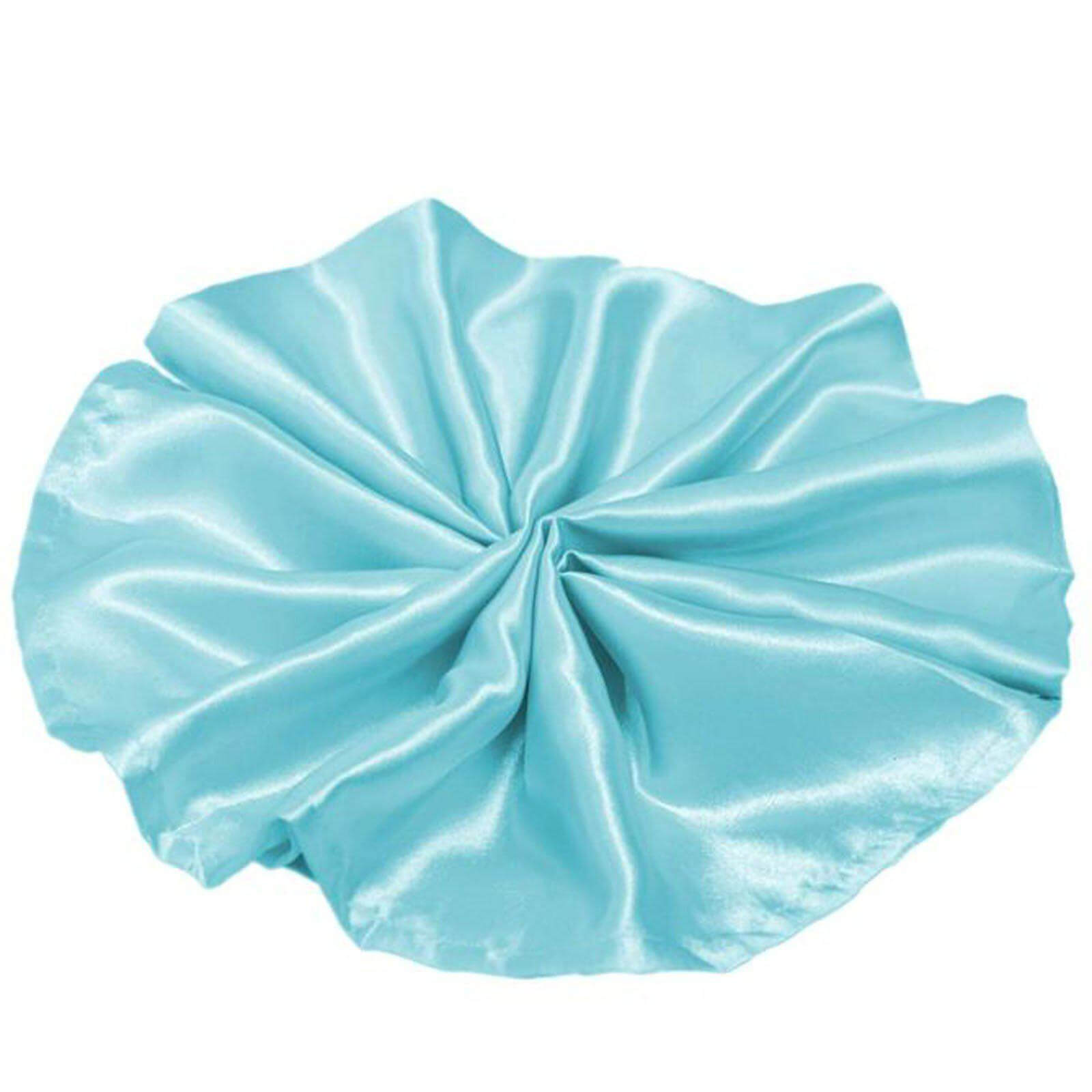 5 Pack Satin 20"x20" Napkins Light Blue - Luxurious Shine & Smooth Dinner Napkins