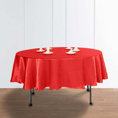 Satin 90" Round Tablecloth Red - Smooth and Lustrous Table Cover