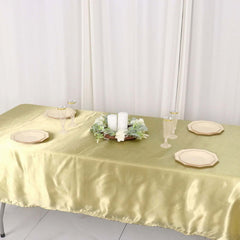 Satin Rectangular 60"x102" Tablecloth Champagne - Smooth and Lustrous Table Cover