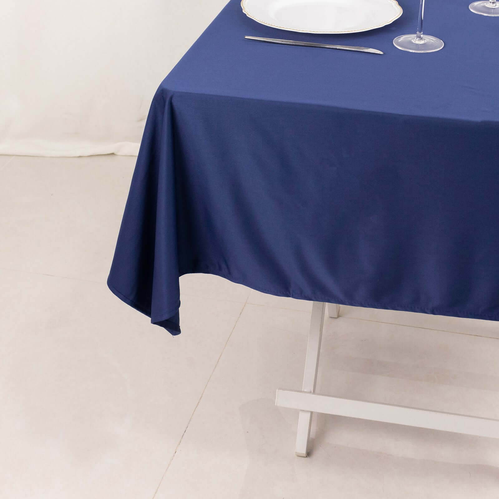 Scuba Square 54"x54" Tablecloth Navy Blue - Wrinkle Free & Stain Resistant Table Cover