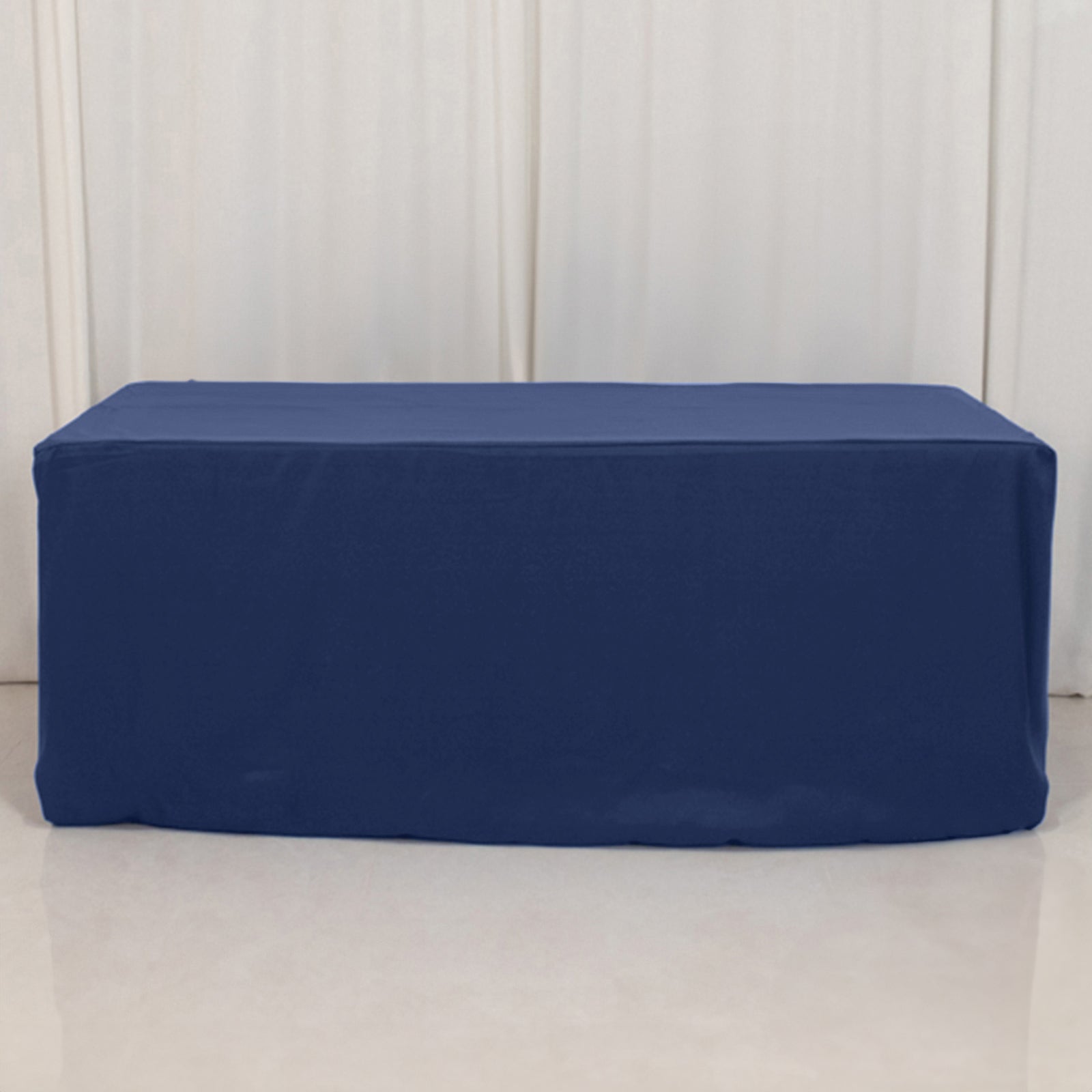 Premium Polyester 6ft Rectangle Tablecloth Navy Blue Durable Fitted 220GSM Table Cover