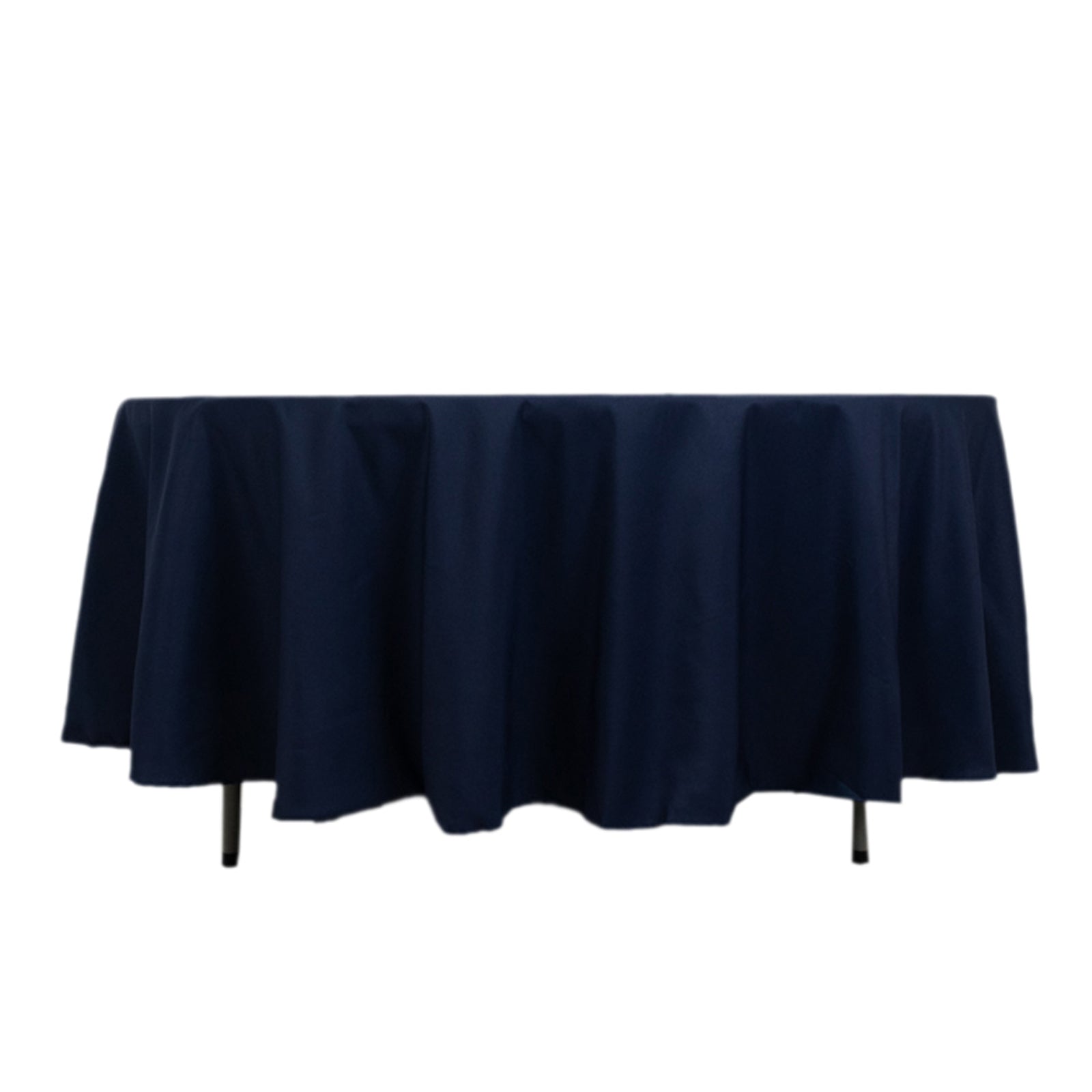 Fire Retardant Premium Polyester 108" Round Tablecloth Navy Blue - High-Performance Table Cover