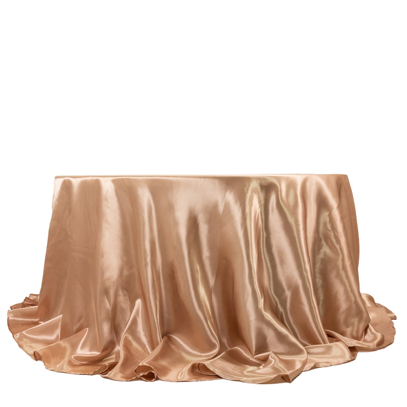 Satin 132" Round Tablecloth Nude - Stylish Seamless Table Cover