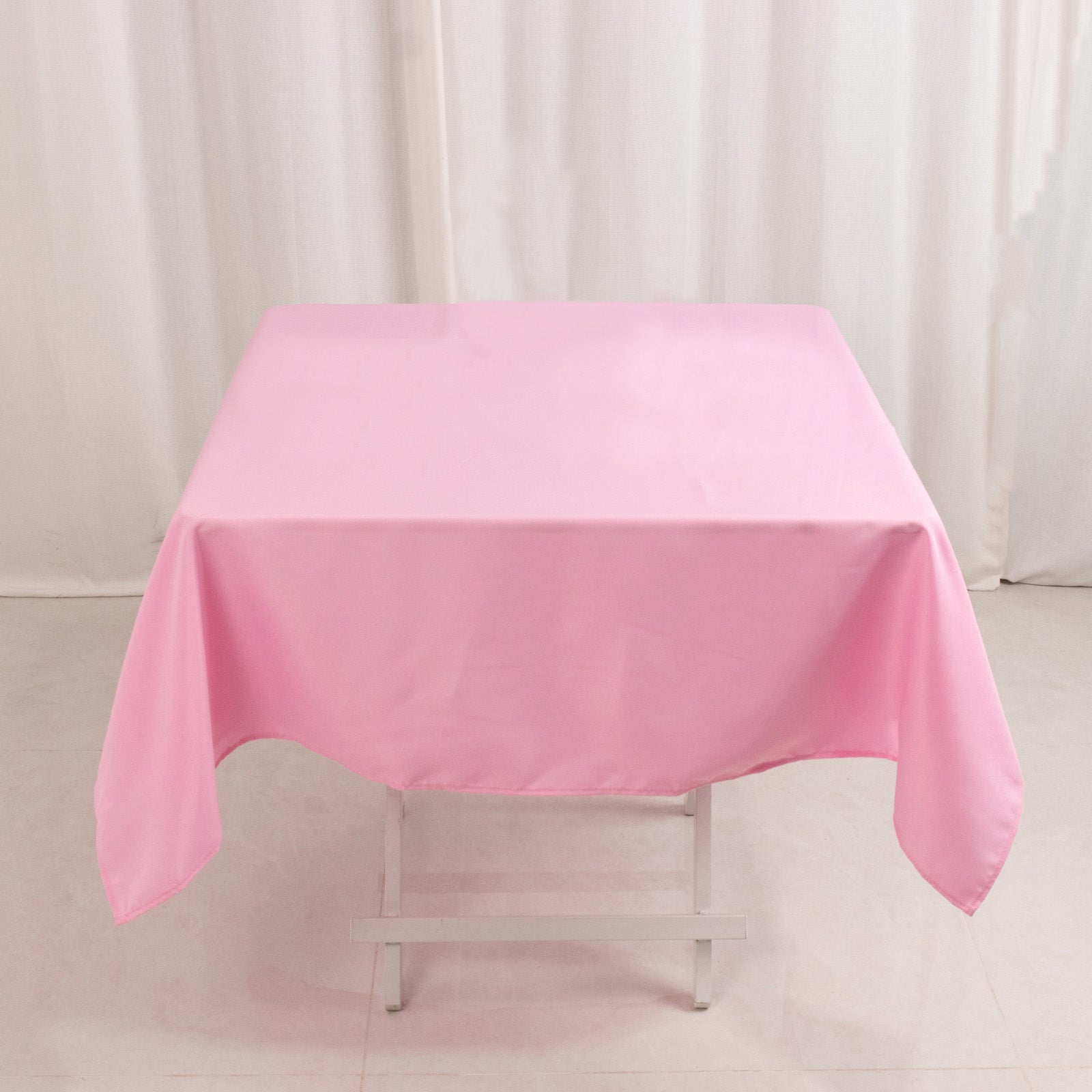 Premium Polyester 54"x54" Square Tablecloth Pink - Stain and Wrinkle-Resistant 220GSM Table Cover