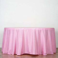 Polyester 132" Round Tablecloth Pink - Seamless Chic Table Cover