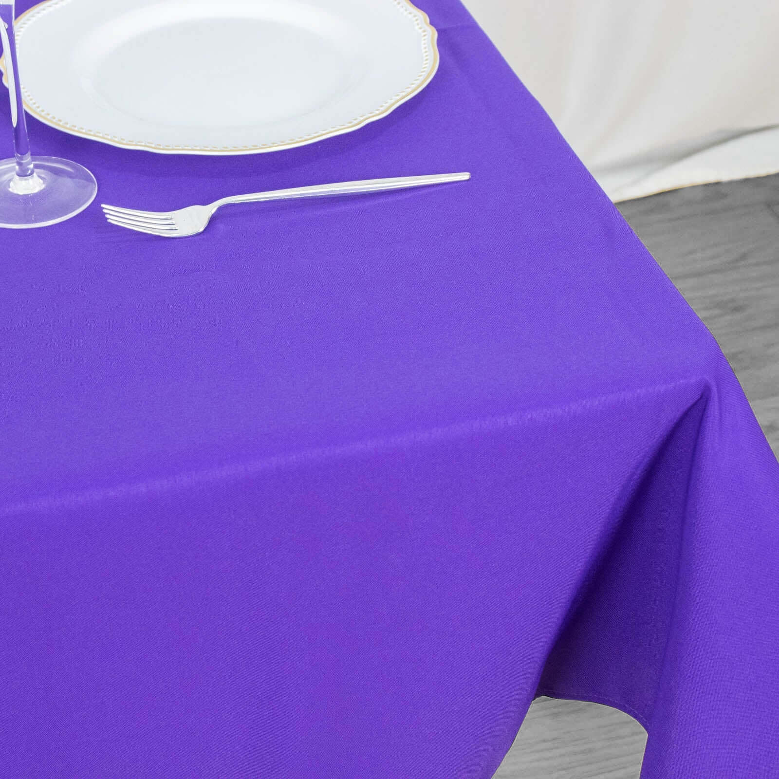 Premium Polyester 54"x54" Table Overlay Square Tablecloth Purple - 220GSM Stain and Wrinkle-Resistant Table Topper