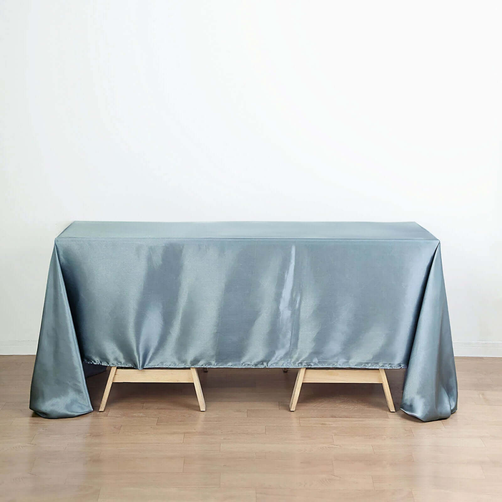 Satin Rectangular 60"x126" Tablecloth Dusty Blue - Smooth and Lustrous Table Cover