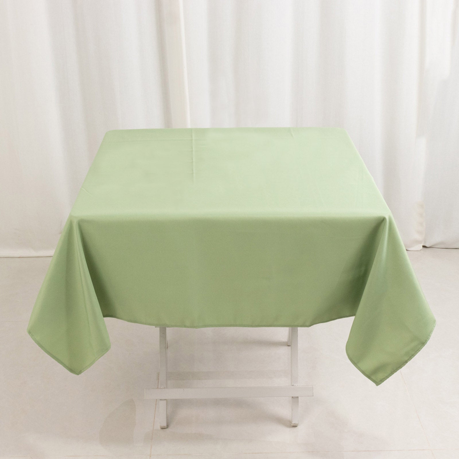 Premium Polyester 54"x54" Square Tablecloth Sage Green - Stain and Wrinkle-Resistant 220GSM Table Cover