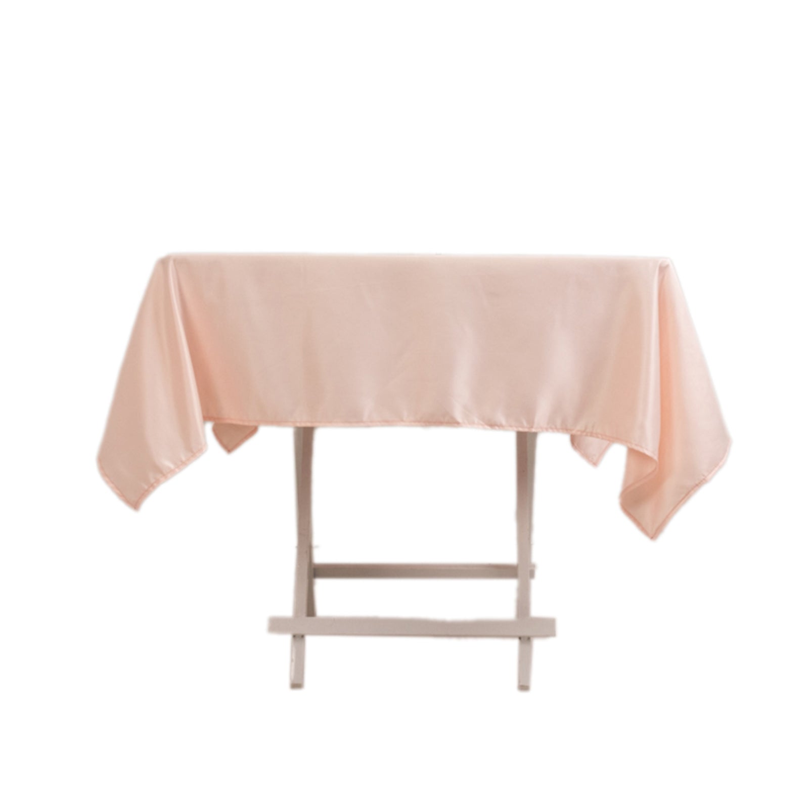 Lamour Satin 54"x54" Square Tablecloth Blush - Durable & Silk-Like Table Cover