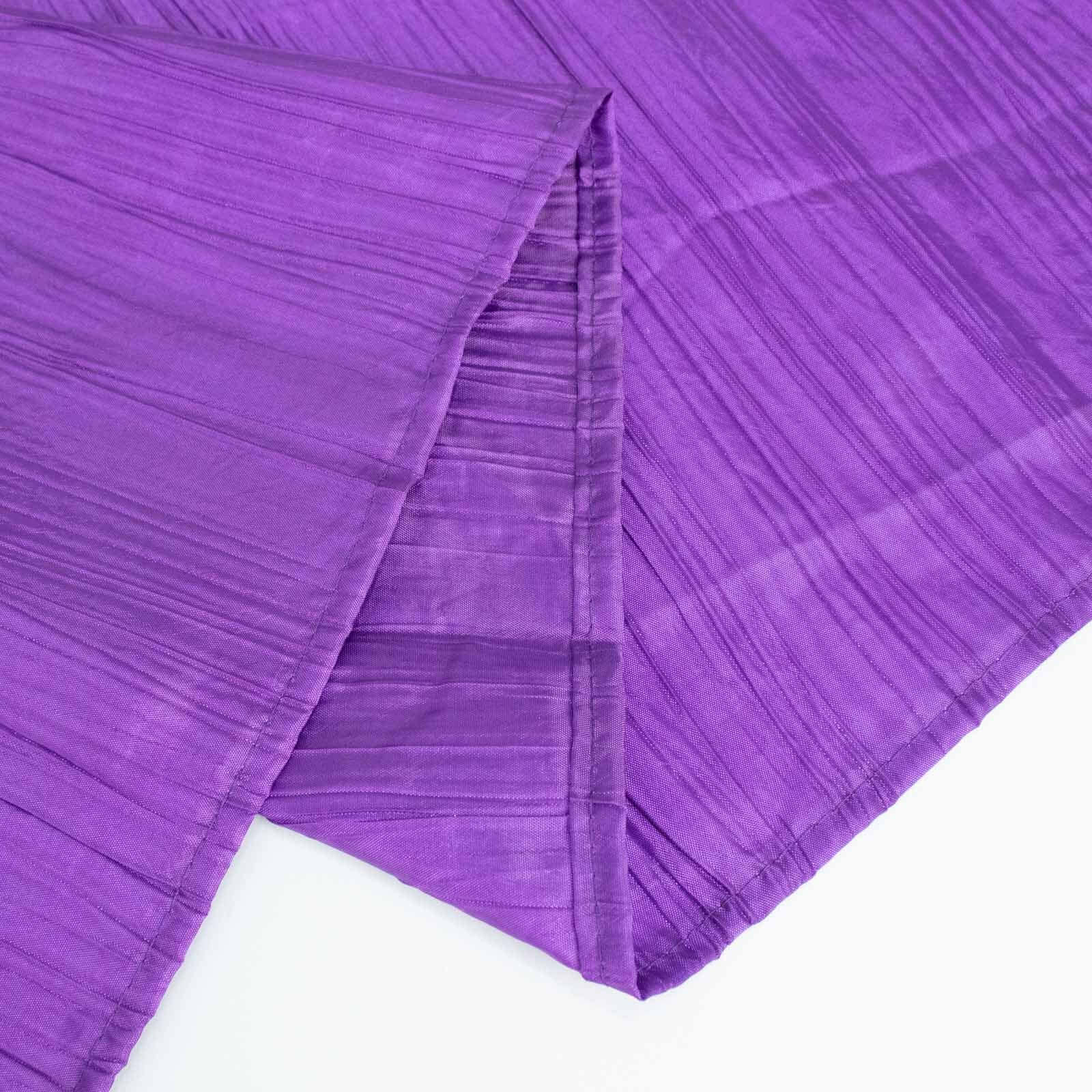 Taffeta 60"x102" Rectangle Tablecloth Purple - Accordion Crinkle Table Cover